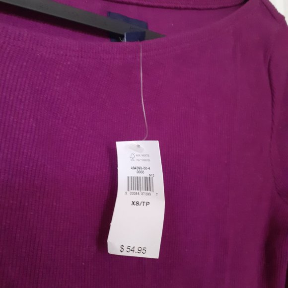 Rib Asymmetric Top, GAP, XS, NWT, new, Purple shock - Picture 8 of 8